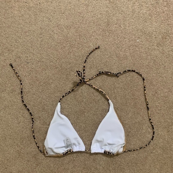 Color block white and leopard bikini top and bottom Size Large - Picture 7 of 12